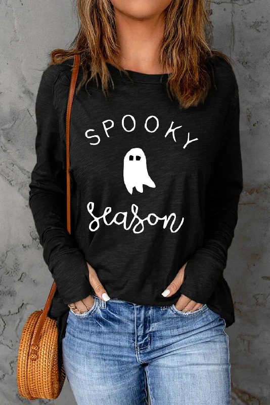 Weekend Specials to Love SPOOKY SEASON Graphic Long Sleeve T-Shirt