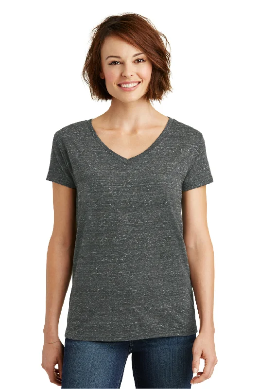 Crazy Deal District Womens Cosmic Short Sleeve V-Neck T-Shirt - Black/Grey - Closeout