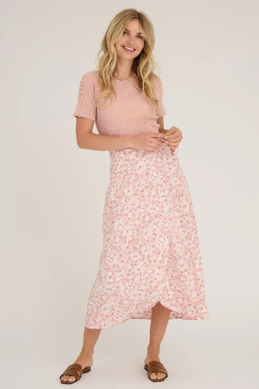Doorbuster Deal Forudbestilling - A-View - Rib Knit Short Sleeve Top - 298 Rose