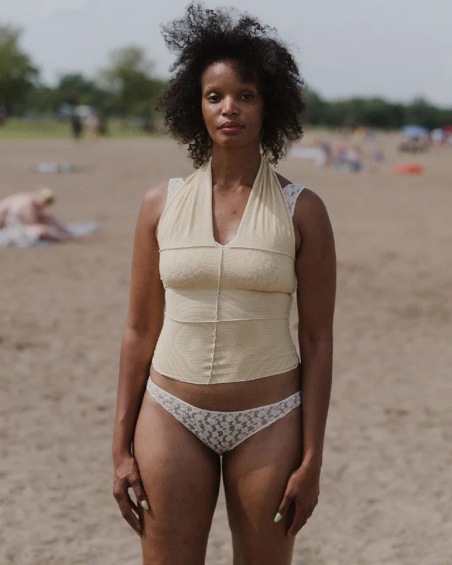 Weekend Discounts to Savor Cinder Halter Top - Organic Cotton Rib - Hen Yellow