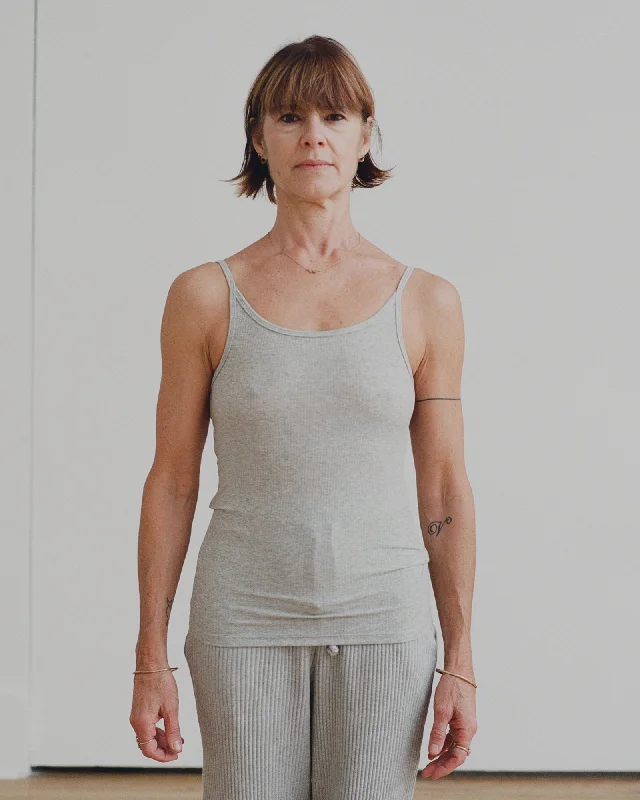 Price Blitz Tank Top - Organic Cotton Rib - Grey Melange