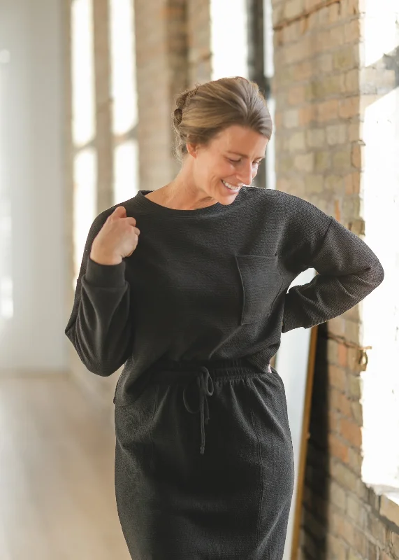 Weekend Savings Spectacular Nickie Cloud Knit Black Top