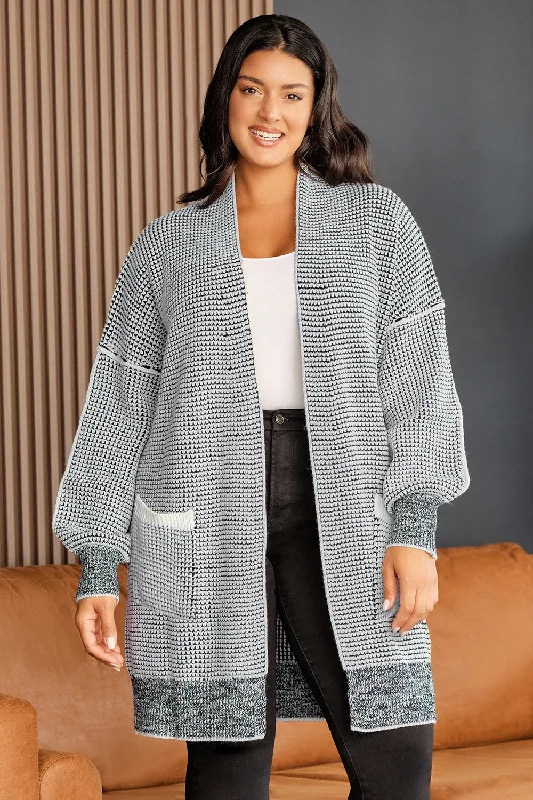 Hurry In Plus Size Open Front Longline Cardigan