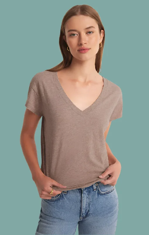 Early Access Modern V-Neck Tee - White or Heather Latte