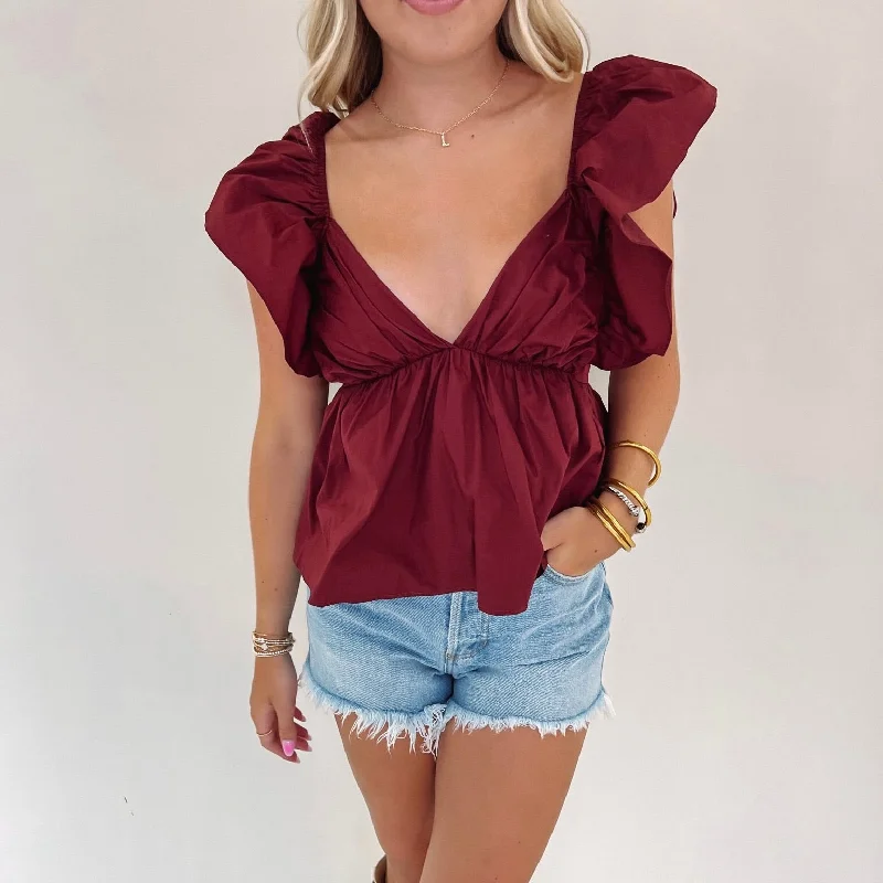 Weekend Specials You Can't Miss Penny Top - Burgundy