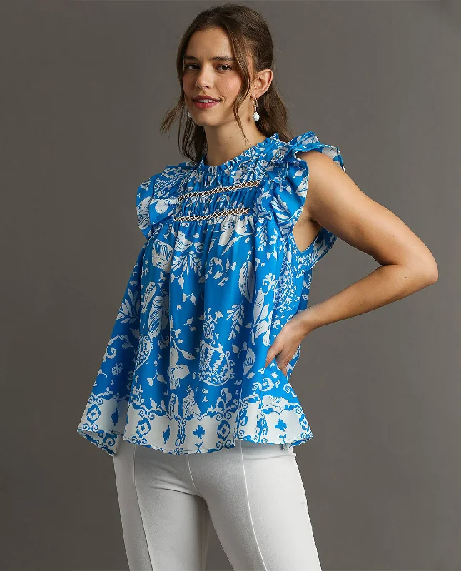 Sneak Peek Sale Two Tone Paisley Print Top