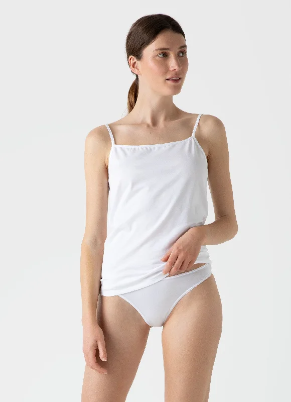 Super Deal Women's Cotton Cami in White