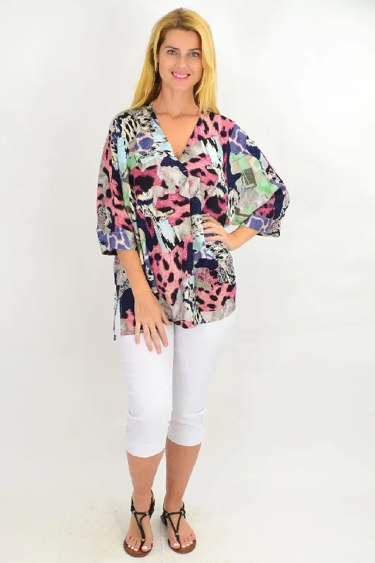 Stock Up and Save Pink African Safari Tunic Top