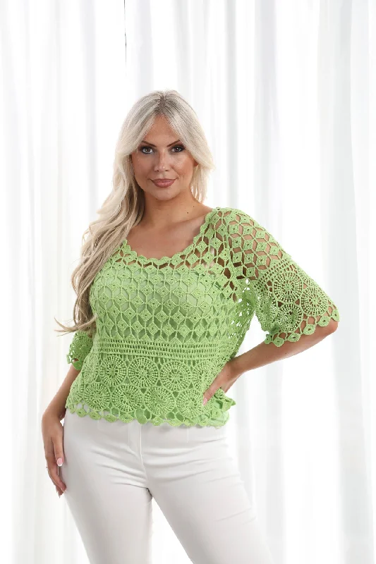 Buy Now Cressida Crochet Top Lime