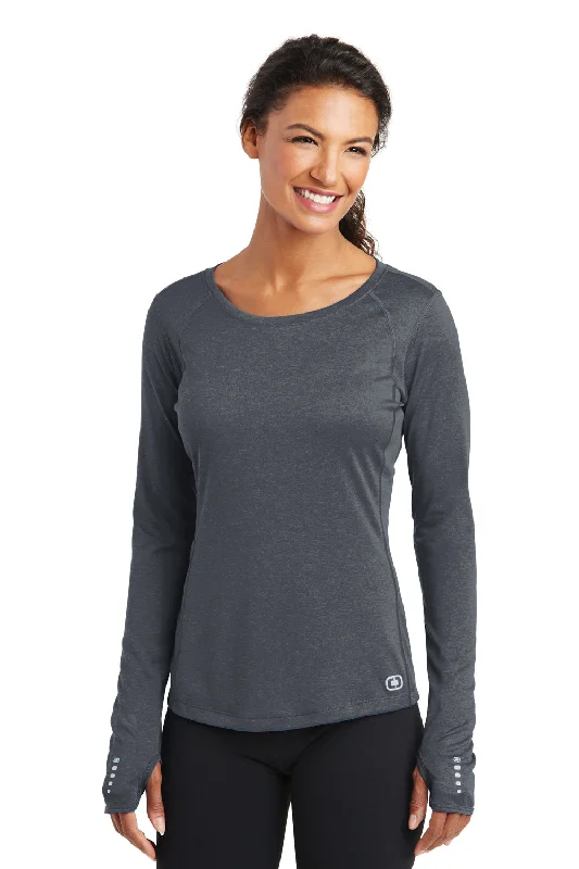 Mega Sale Ogio Womens Endurance Pulse Jersey Moisture Wicking Long Sleeve Crewneck T-Shirt - Gear Grey Mega Sale Ogio Womens Endurance Pulse Jersey Moisture Wicking Long Sleeve Crewneck T-Shirt - Gear Grey