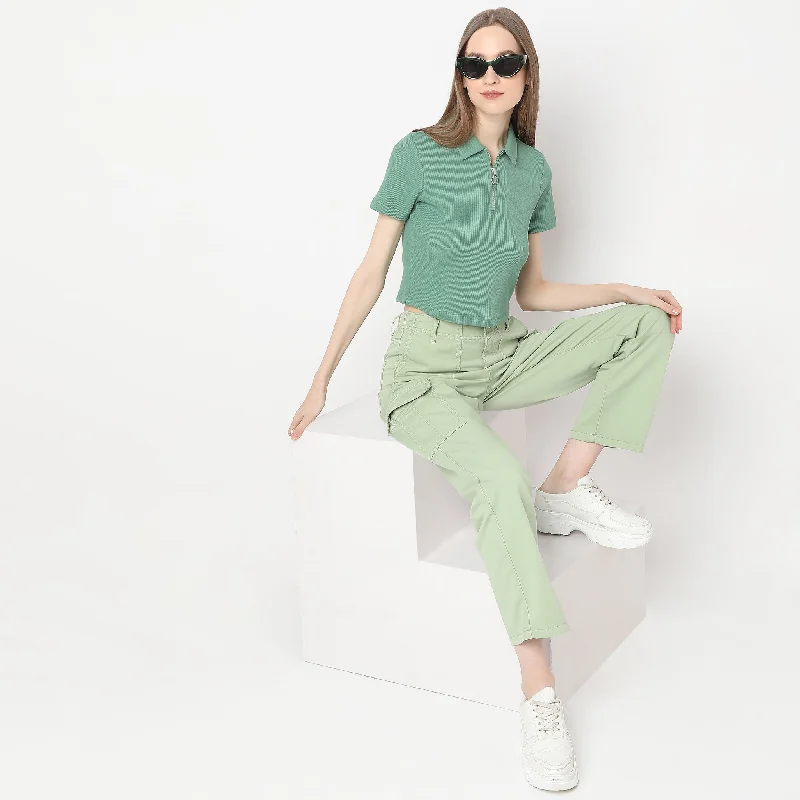 Weekend Savings Fiesta Fitted Zipper Opening Crop T-Shirt