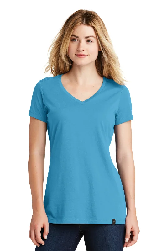 Super Bargain New Era Womens Heritage Short Sleeve V-Neck T-Shirt - Sky Blue