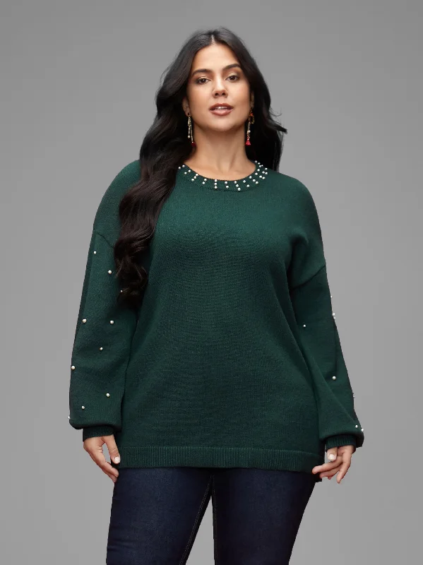 Unbeatable Prices Supersoft Essentials Beaded Neckline Drop-Shoulder Pullover