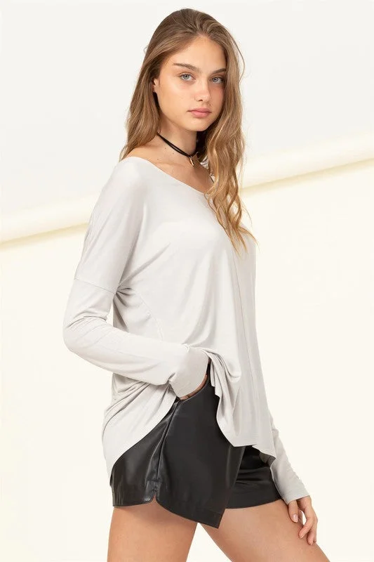 Great Deal Effortless Endeavor Oversized Long Sleeve Top