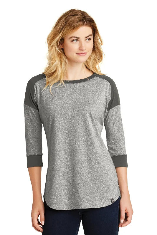 Major Savings New Era Womens Heritage 3/4 Sleeve Crewneck T-Shirt - Light Graphite Grey Twist/Graphite Grey