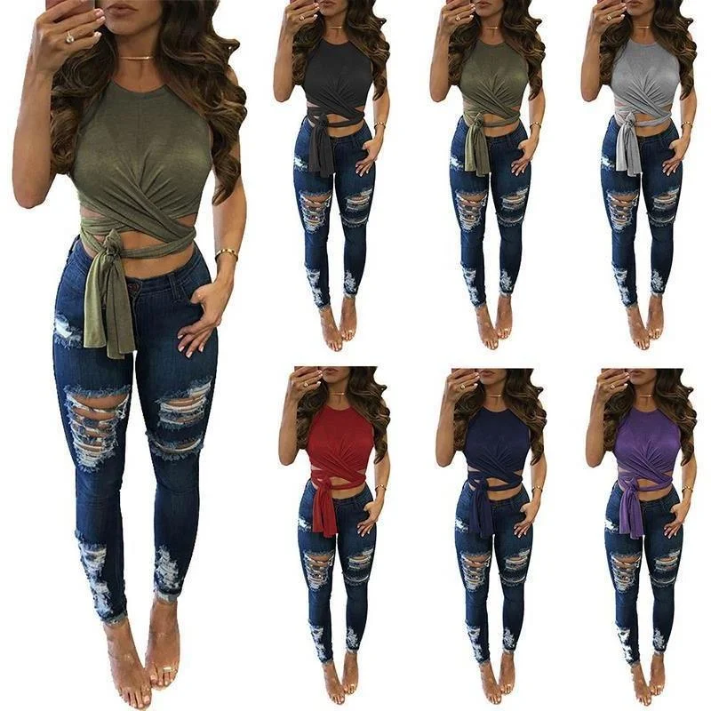 Weekend Deal CROPPED CROSS-TIE TOP