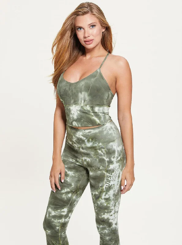 Weekend Offers That Delight Green Tie Dye Eudora Active Top