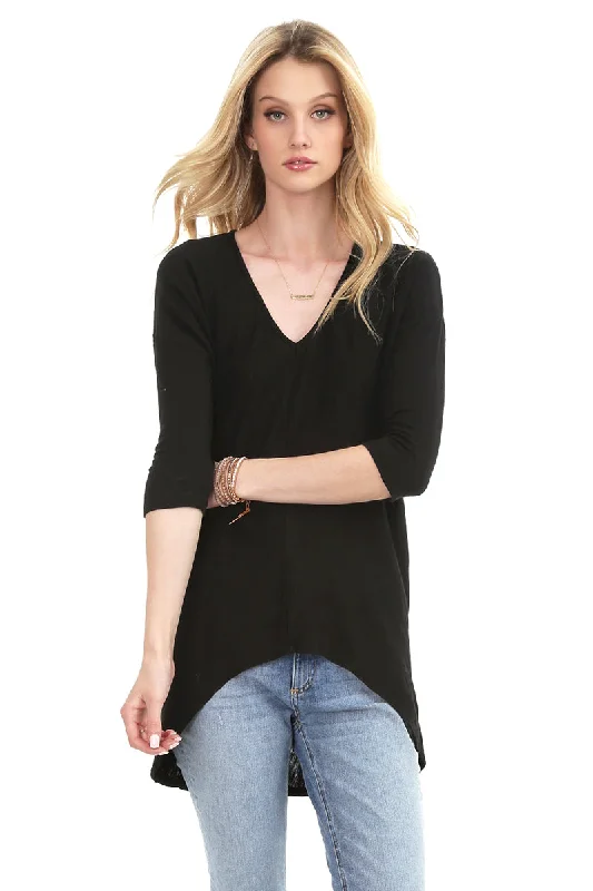 Weekend Shopping Bliss 3/4 Sleeve High Low Tunic