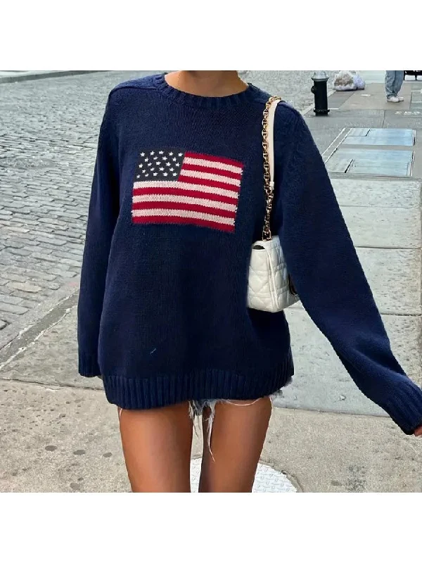 Weekend Specials Just for You Print Loose Long Sleeve Sweater