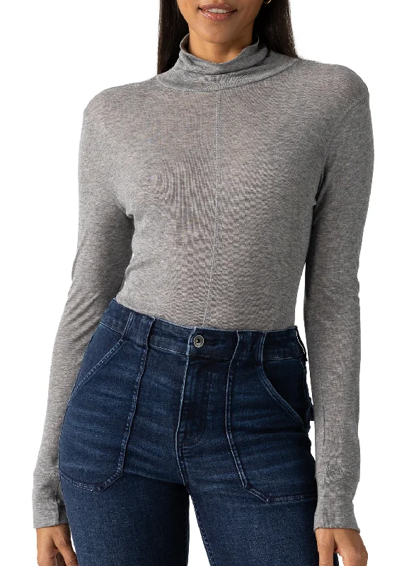 Deal Mania Sanctuary Clothing Exposed Seams Mock Neck Top
