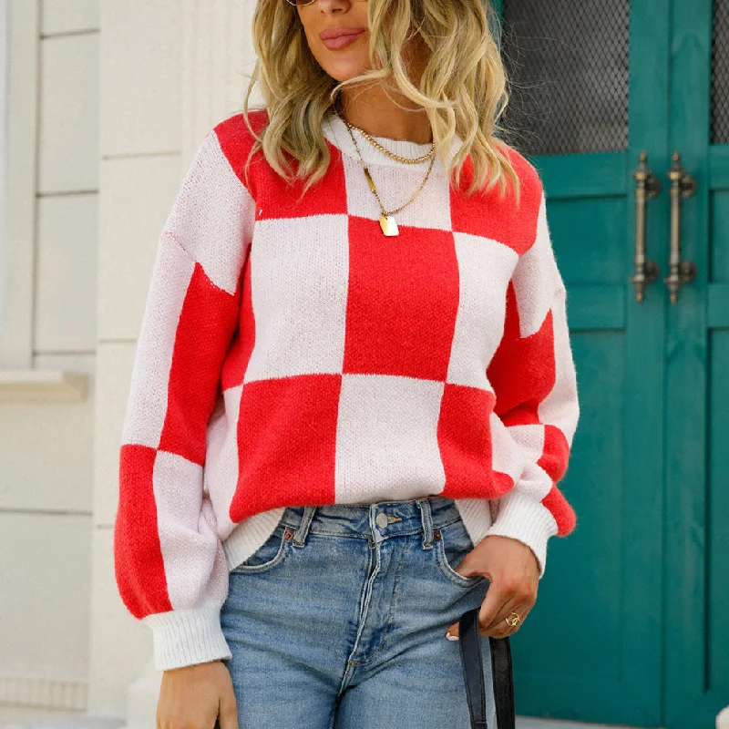 Major Deal Fashion Loose Lattice Pullover Long Sleeve Crew Neck Casual Wholesale Sweater Major Deal Fashion Loose Lattice Pullover Long Sleeve Crew Neck Casual Wholesale Sweater