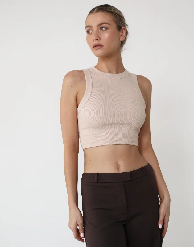 Year-End Clearance Kaia Rib Tank (Beige)