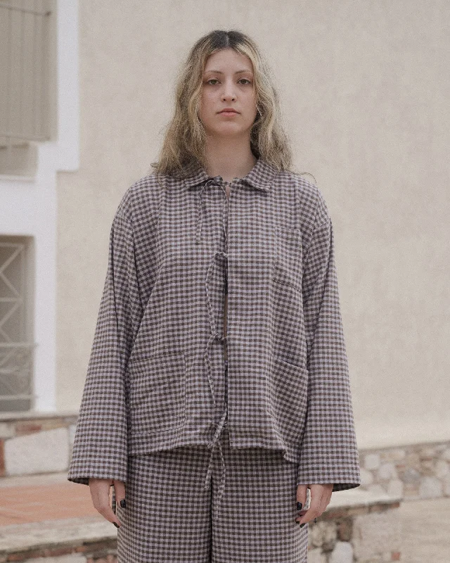 Unbeatable Deal Limber Shirt - Organic Cotton Flannel - Brown Grey Flannel