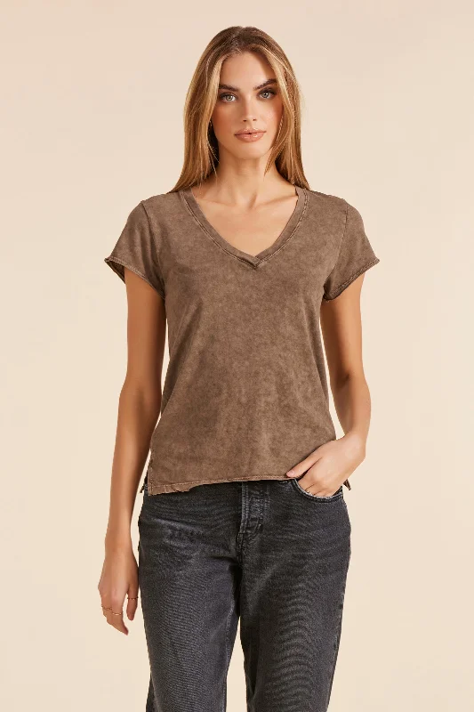 Amazing Deals V-NECK ACID WASH JERSEY TEE