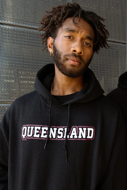 Seasonal Sale QLD Tribute Black Premium Cotton Blend Unisex Hoodie