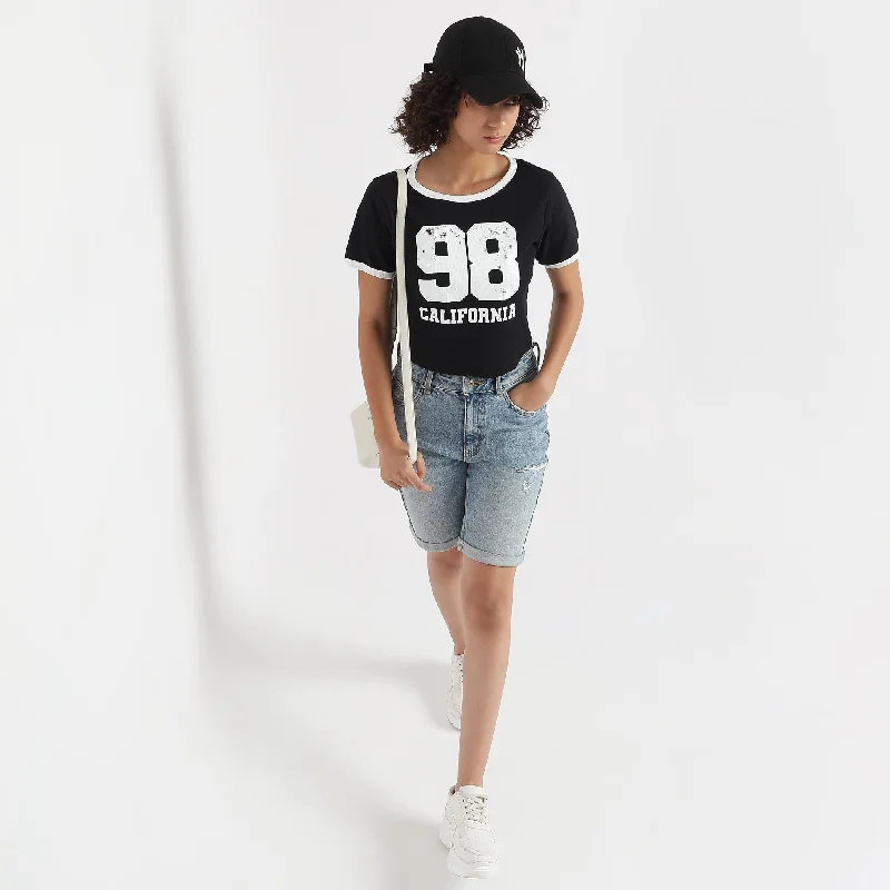 Hurry In Slim Fit Graphic T-Shirt