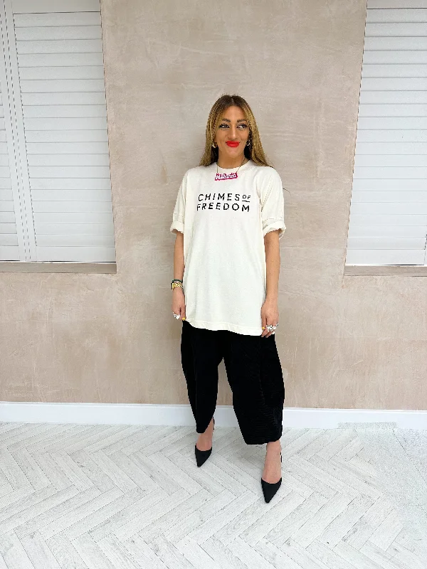 Time-Limited Offer Chimes Of Freedom Text T-Shirt In Raw Cotton