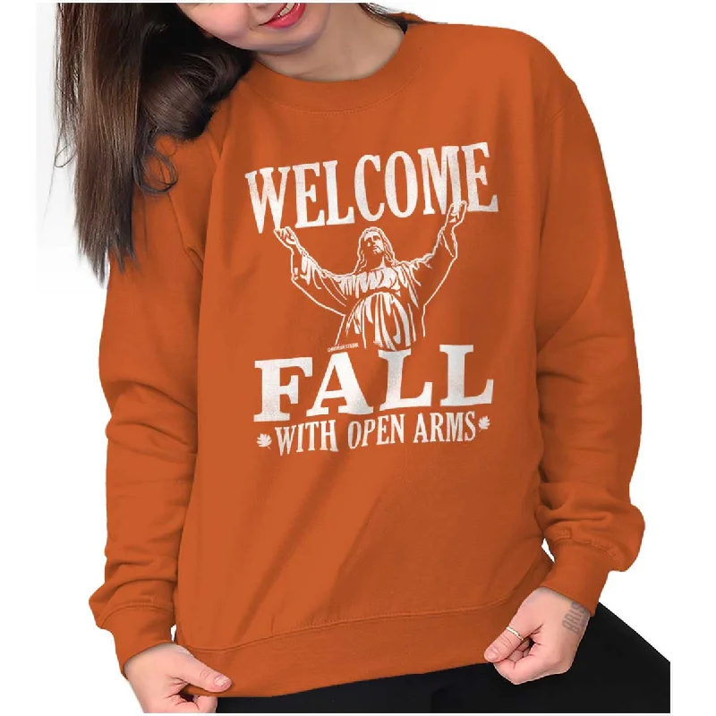 Super Discount Welcome Fall Crewneck Sweatshirt