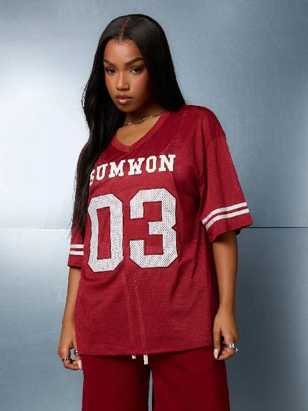 Members Only SUMWON WOMEN Graphic Oversized Baller Top