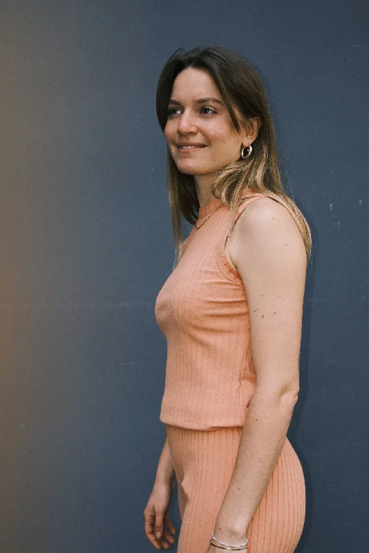 Half Price ribbed cotton tank top - melon