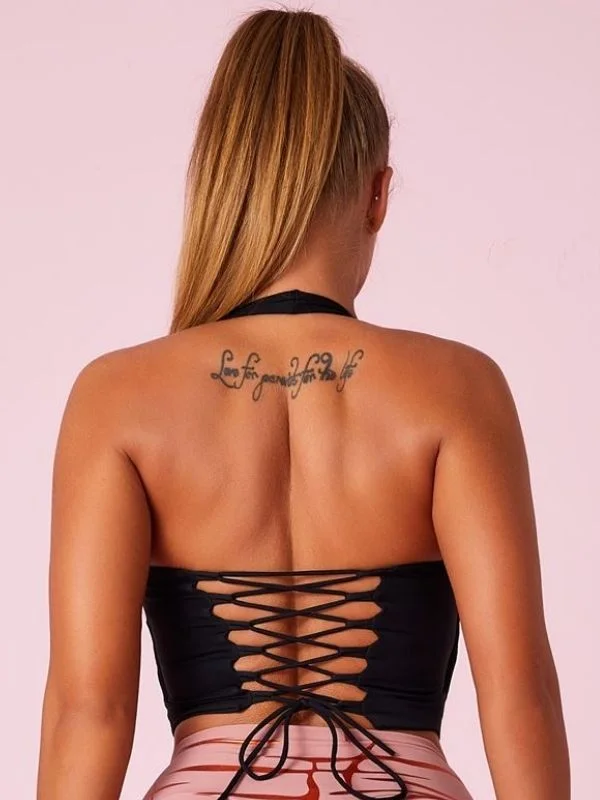 Today's Special ZASUWA Female Sports Bras Roman Knot Halter Beautify Back Sports Bras