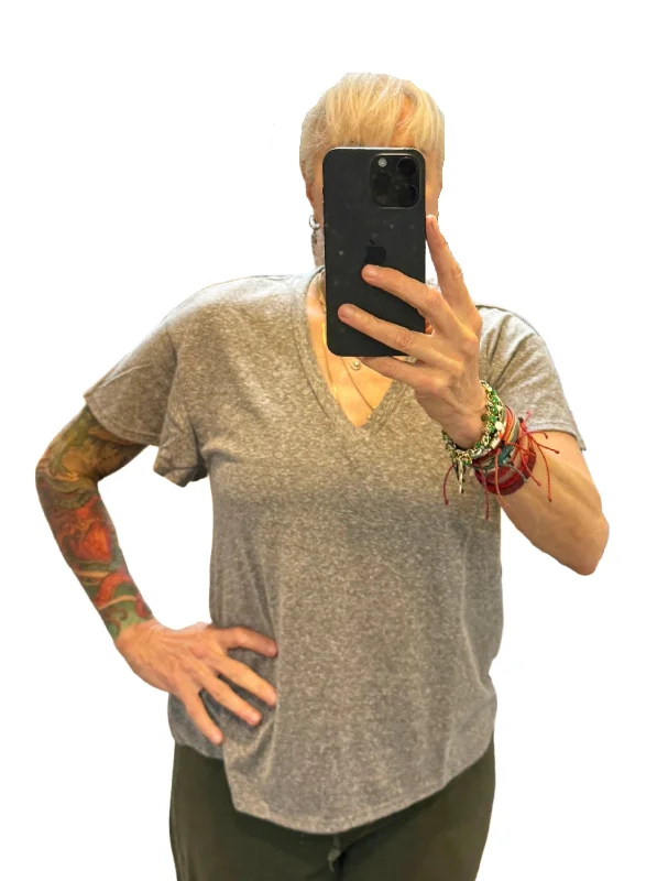 Exclusive Savings TLA V-Neck Crop Flutter Sleeve Tee and Petite