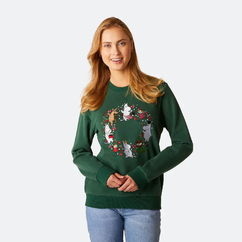 Mega Discount Mumins Grünes Weihnachts-Sweatshirt Damen