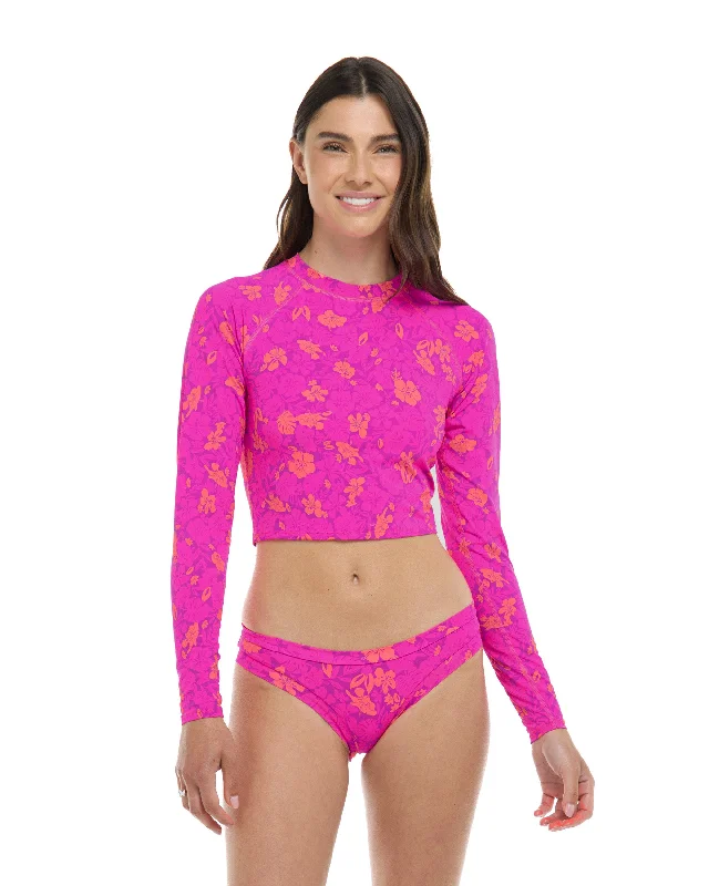Deep Savings Puako Let It Be Crop Rashguard - Bubble Gum / Puako