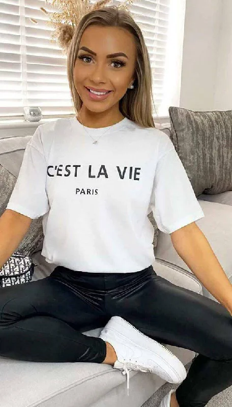 Holiday Sale "C'est La Vie" Oversized Short Sleeved T-shirt