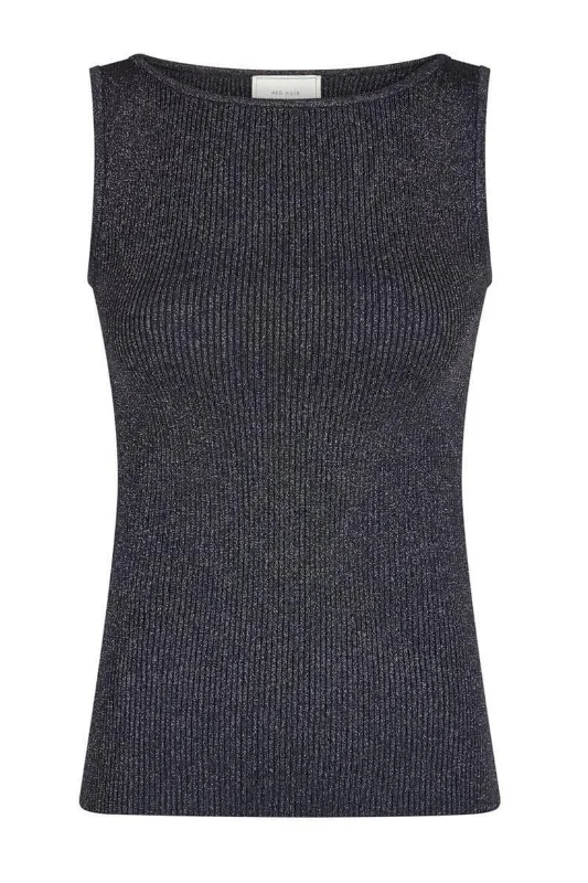 Discount Deals Neo Noir - Talia Glitter Knit Top - Midnight Blue