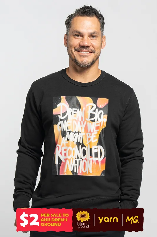 Best Seller Reconciled Nation (Yellow) Black Cotton Blend Crew Neck Unisex Sweatshirt