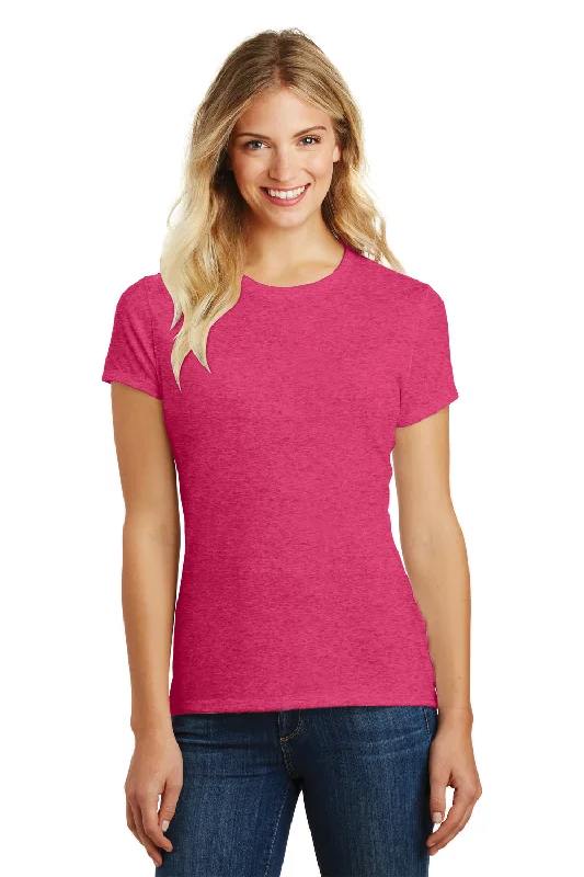 Today's Deal District Womens Perfect Blend Short Sleeve Crewneck T-Shirt - Heather Watermelon Pink - Closeout Today's Deal District Womens Perfect Blend Short Sleeve Crewneck T-Shirt - Heather Watermelon Pink - Closeout