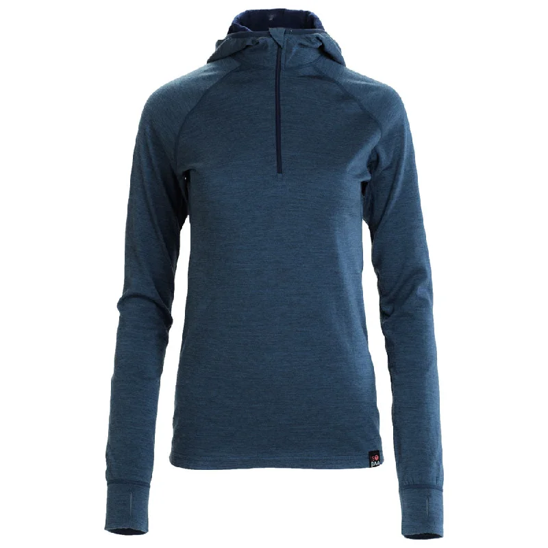 Inventory Reduction Womens Merino 200 Zip Neck Hoodie (Denim)