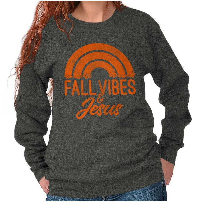 Massive Savings Fall Vibes & Jesus Crewneck Sweatshirt
