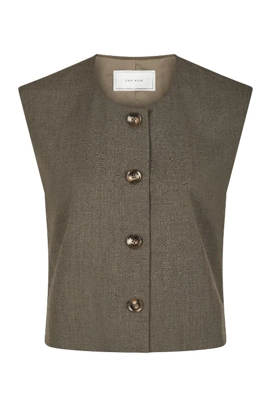 Weekend Specials to Cherish Neo Noir - Birtha Waistcoat - Brown Melange