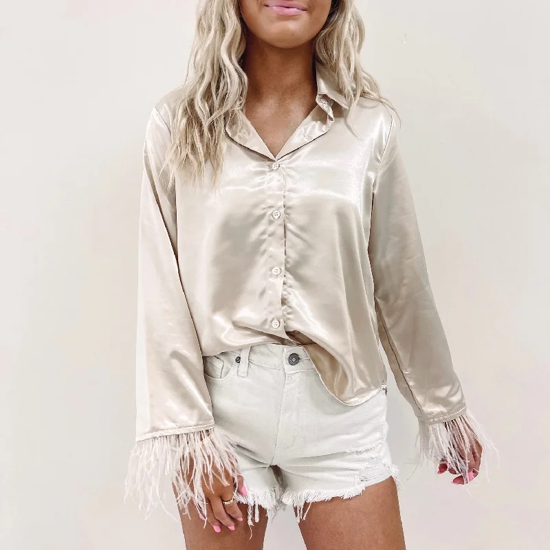 Now or Never Silk Feather Shirt