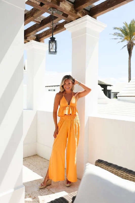 Weekend Special Avery Halter Top - Tangerine