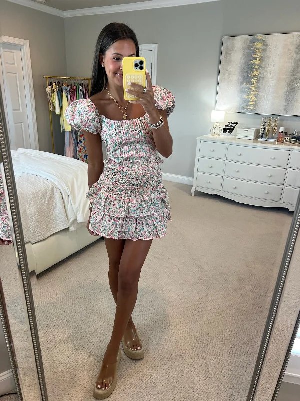 Weekend Deals That Dazzle Blooming Bouquet Top - Cream Pink/Green