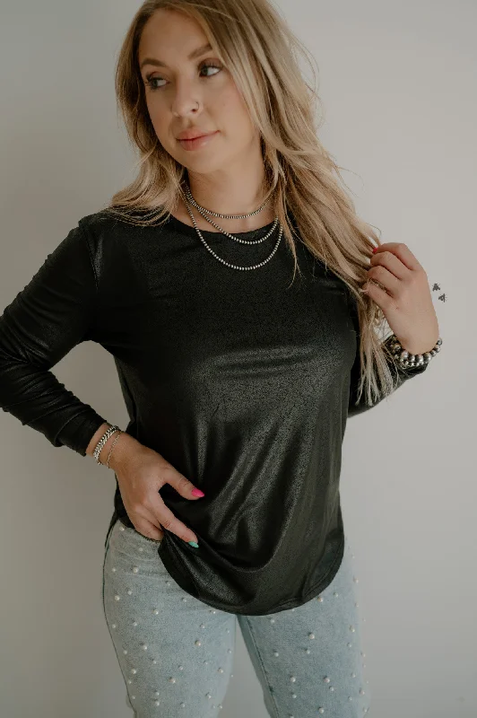 Early Access [RESTOCK*] SWANKY LEATHER L/S *MIDNIGHT