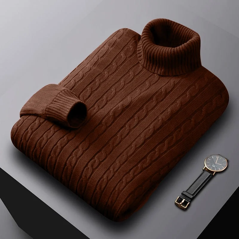 Final Sale Turtle Neck  Plain Color Men Sweaters